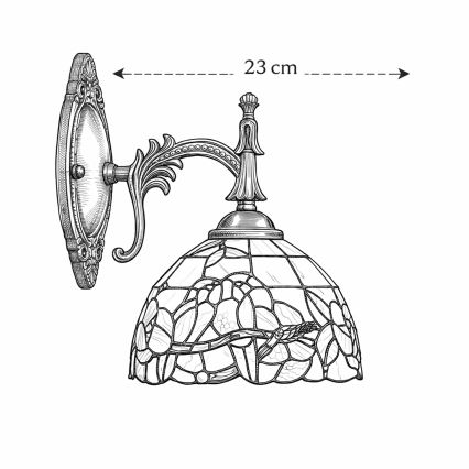 Brilagi - Tiffany vitražna zidna lampa JUNGLE 1xE14/40W/230V