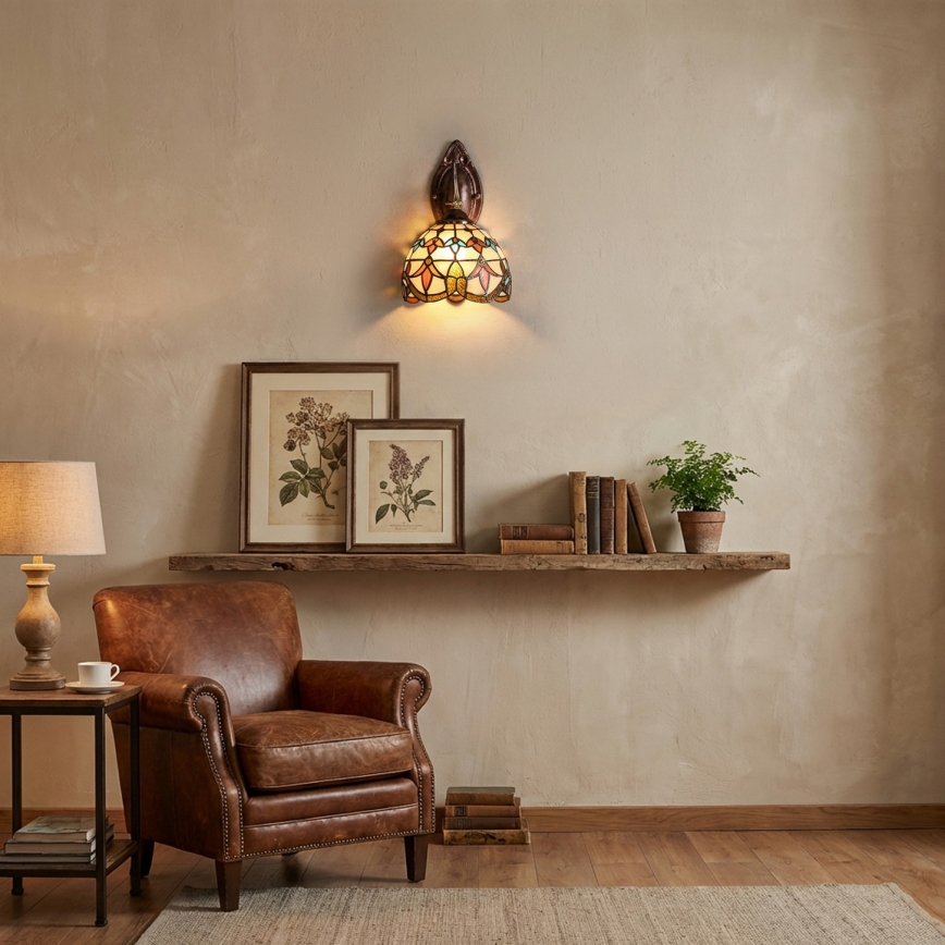 Brilagi - Tiffany vitražna zidna lampa MIRABELLA 1xE14/40W/230V