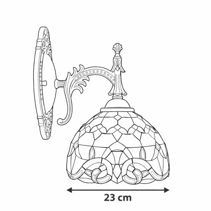 Brilagi - Tiffany vitražna zidna lampa MIRABELLA 1xE14/40W/230V