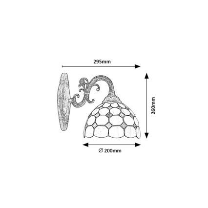 Brilagi - Tiffany vitražna zidna svjetiljka DORAN 1xE27/40W/230V