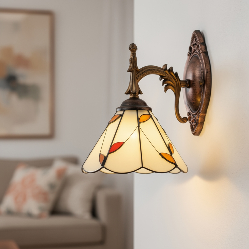 Brilagi - Tiffany vitražna zidna svjetiljka FOLIA 1xE14/40W/230V