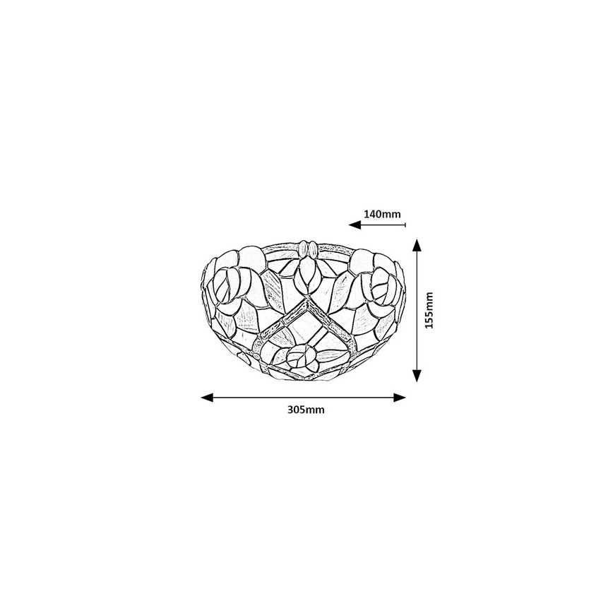 Brilagi - Tiffany vitražna zidna svjetiljka GARLAN 1xE14/40W/230V