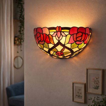Brilagi - Tiffany vitražna zidna svjetiljka GARLAN 1xE14/40W/230V
