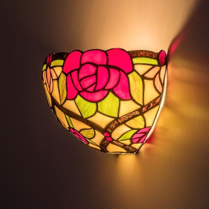Brilagi - Tiffany vitražna zidna svjetiljka GARLAN 1xE14/40W/230V