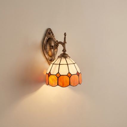 Brilagi - Tiffany vitražna zidna svjetiljka SIENNA 1xE14/40W/230V