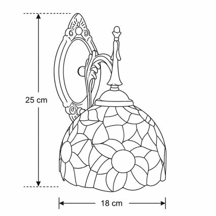 Brilagi - Tiffany vitražna zidna svjetiljka SUNFLOWER 1xE14/40W/230V