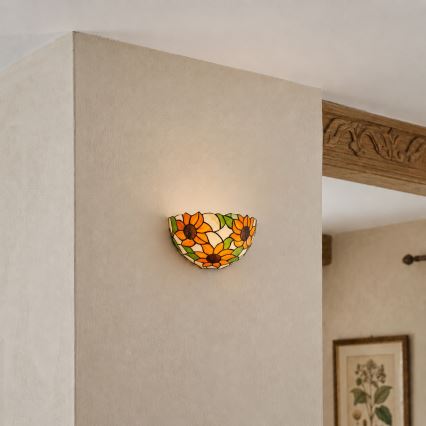 Brilagi - Tiffany vitražna zidna svjetiljka SUNFLOWER 1xE14/40W/230V