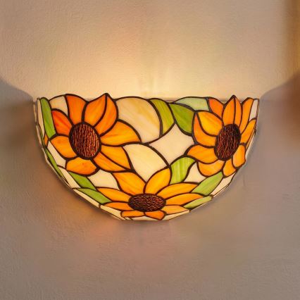 Brilagi - Tiffany vitražna zidna svjetiljka SUNFLOWER 1xE14/40W/230V