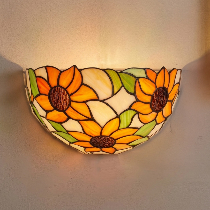 Brilagi - Tiffany vitražna zidna svjetiljka SUNFLOWER 1xE14/40W/230V