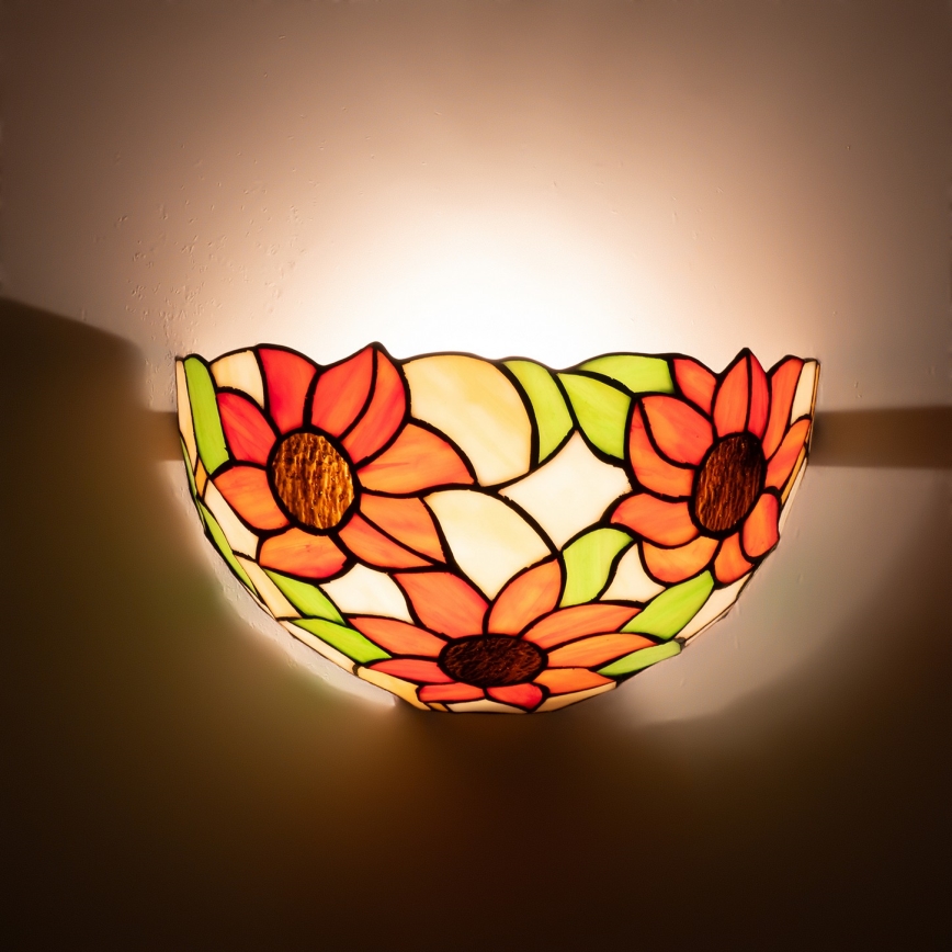 Brilagi - Tiffany vitražna zidna svjetiljka SUNFLOWER 1xE14/40W/230V