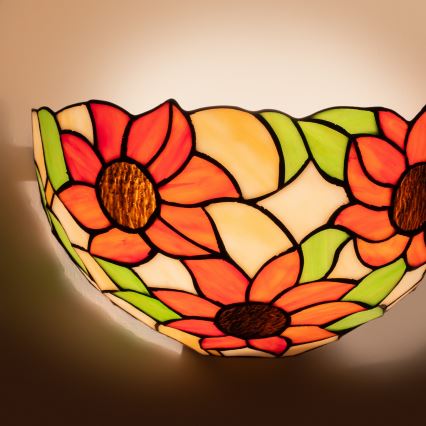 Brilagi - Tiffany vitražna zidna svjetiljka SUNFLOWER 1xE14/40W/230V