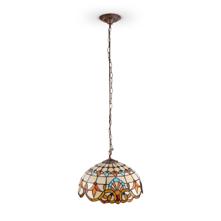 Brilagi - Tiffany vitražni luster MIRABELLA na lancu, 1x E27/60W/230V, Ø 40 cm