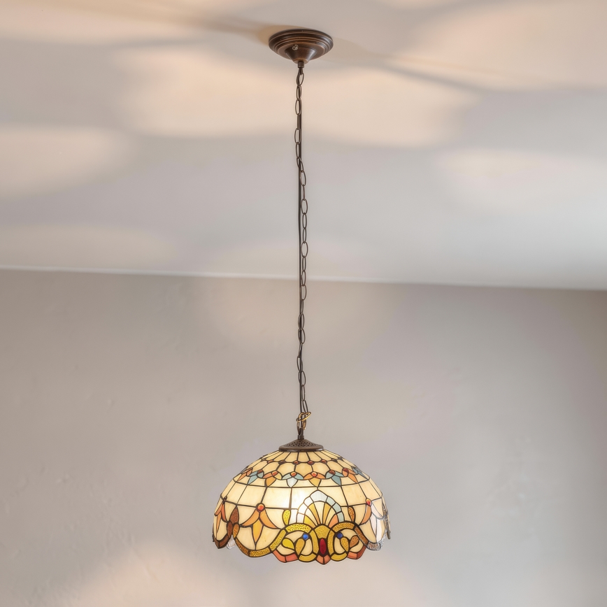 Brilagi - Tiffany vitražni luster MIRABELLA na lancu, 1x E27/60W/230V, Ø 40 cm