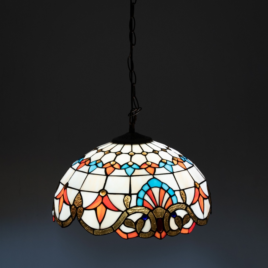 Brilagi - Tiffany vitražni luster MIRABELLA na lancu, 1x E27/60W/230V, Ø 40 cm