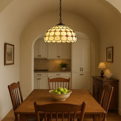 Brilagi - Tiffany vitražni luster na lancu DORAN 2xE27/60W/230V