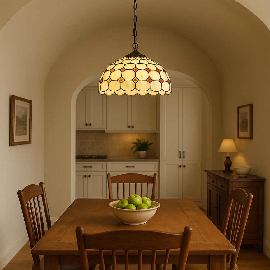 Brilagi - Tiffany vitražni luster na lancu DORAN 2xE27/60W/230V