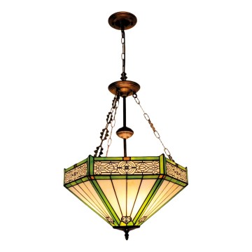 BRILAGI - Tiffany vitražni luster na lancu EMERALD 3xE27/60W/230V pr. 50 cm