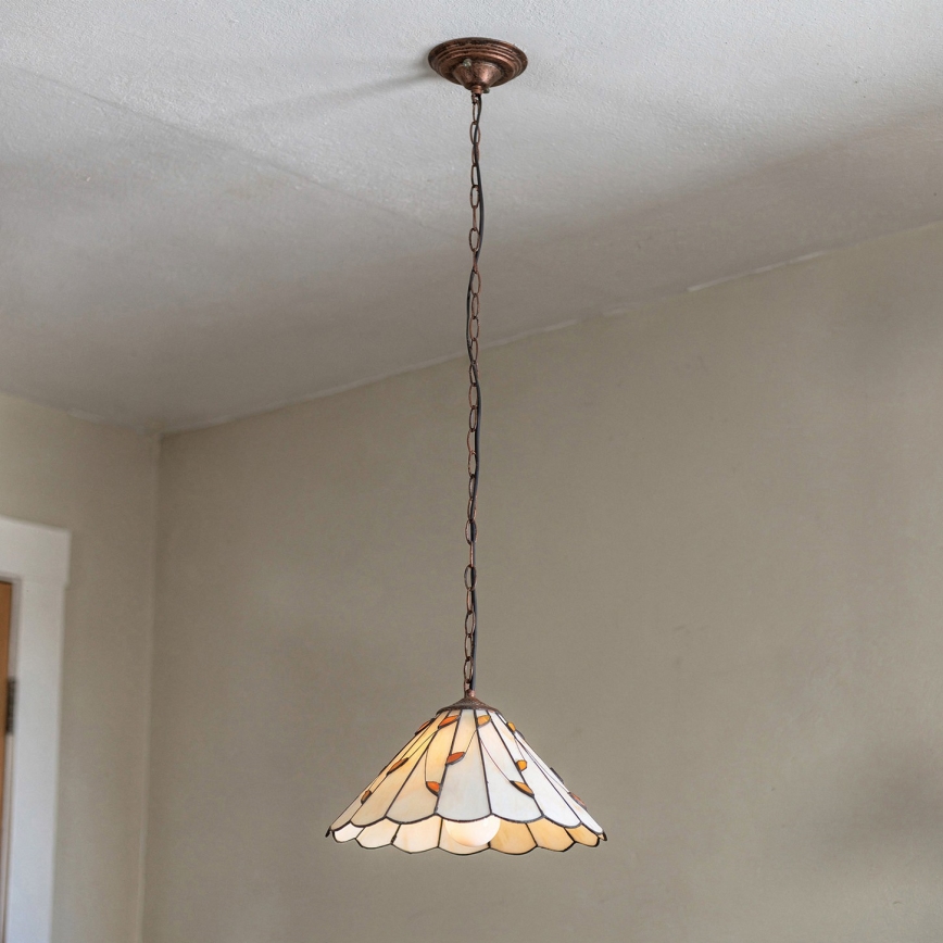 Brilagi - Tiffany vitražni luster na lancu FOLIA 1xE27/60W/230V Ø 40 cm