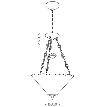 Brilagi - Tiffany vitražni luster na lancu FOLIA 3xE27/60W/230V promjer 50 cm