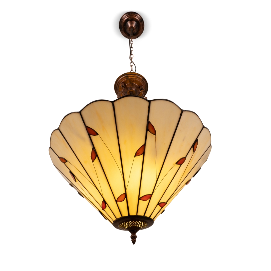 Brilagi - Tiffany vitražni luster na lancu FOLIA 3xE27/60W/230V promjer 50 cm