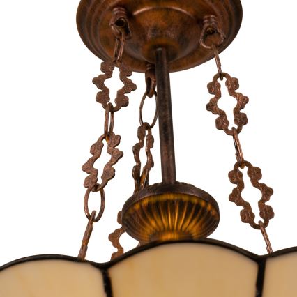 Brilagi - Tiffany vitražni luster na lancu FOLIA 3xE27/60W/230V promjer 50 cm