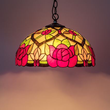 Brilagi - Tiffany vitražni luster na lancu GARLAN 2xE27/60W/230V