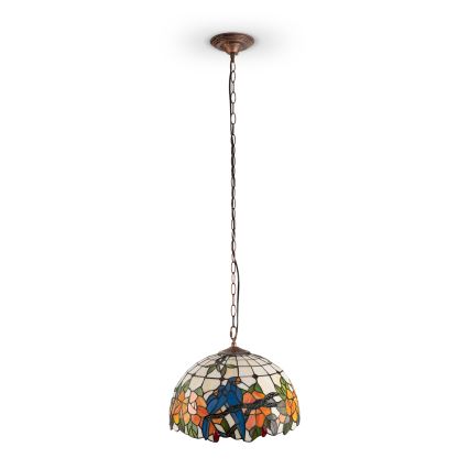 Brilagi - Tiffany vitražni luster na lancu JUNGLE 1xE27/60W/230V Ø 40 cm