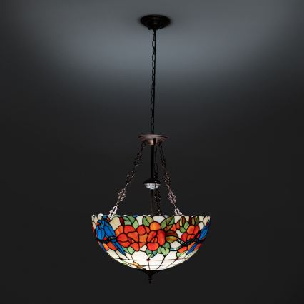 Brilagi - Tiffany vitražni luster na lancu JUNGLE 3xE27/60W/230V Ø 50 cm