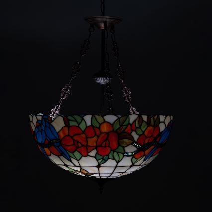 Brilagi - Tiffany vitražni luster na lancu JUNGLE 3xE27/60W/230V Ø 50 cm