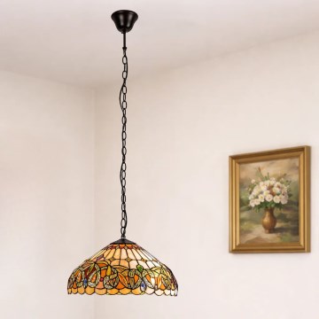 Brilagi - Tiffany vitražni luster na lancu LUISA 2xE27/60W/230V