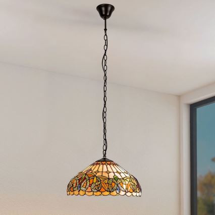 Brilagi - Tiffany vitražni luster na lancu LUISA 2xE27/60W/230V