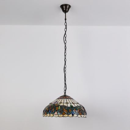 Brilagi - Tiffany vitražni luster na lancu LUISA 2xE27/60W/230V