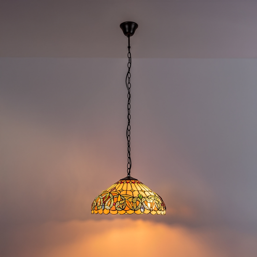 Brilagi - Tiffany vitražni luster na lancu LUISA 2xE27/60W/230V