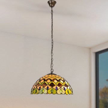 Brilagi - Tiffany vitražni luster na lancu MARGARET 2xE27/60W/230V