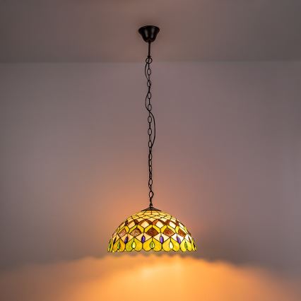 Brilagi - Tiffany vitražni luster na lancu MARGARET 2xE27/60W/230V