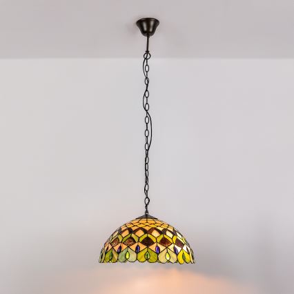 Brilagi - Tiffany vitražni luster na lancu MARGARET 2xE27/60W/230V