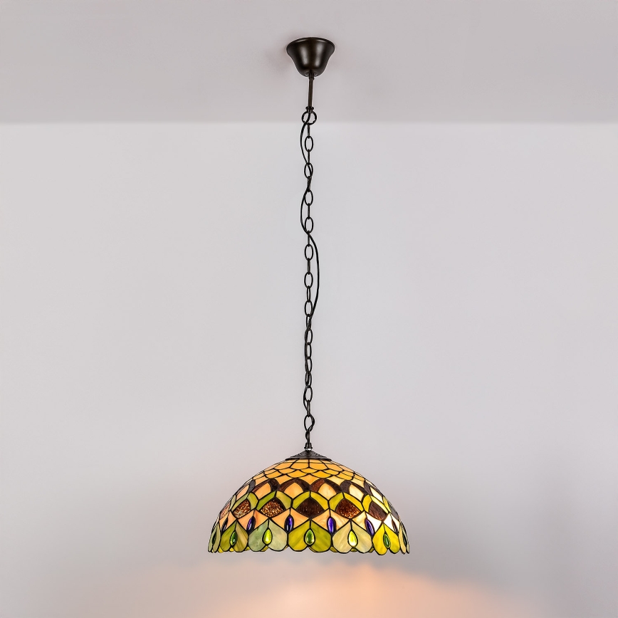 Brilagi - Tiffany vitražni luster na lancu MARGARET 2xE27/60W/230V