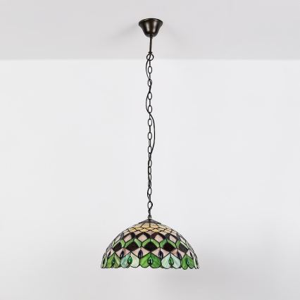 Brilagi - Tiffany vitražni luster na lancu MARGARET 2xE27/60W/230V