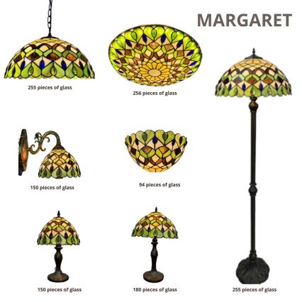 Brilagi - Tiffany vitražni luster na lancu MARGARET 2xE27/60W/230V