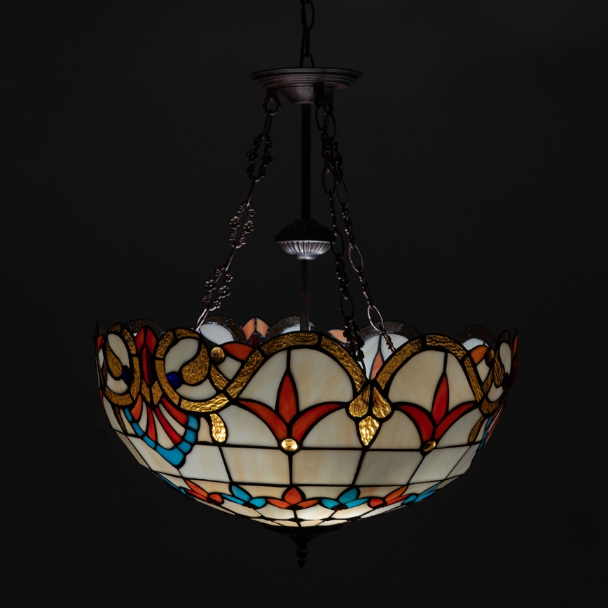 Brilagi - Tiffany vitražni luster na lancu MIRABELLA 3xE27/60W/230V Ø 50 cm