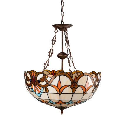 Brilagi - Tiffany vitražni luster na lancu MIRABELLA 3xE27/60W/230V Ø 50 cm