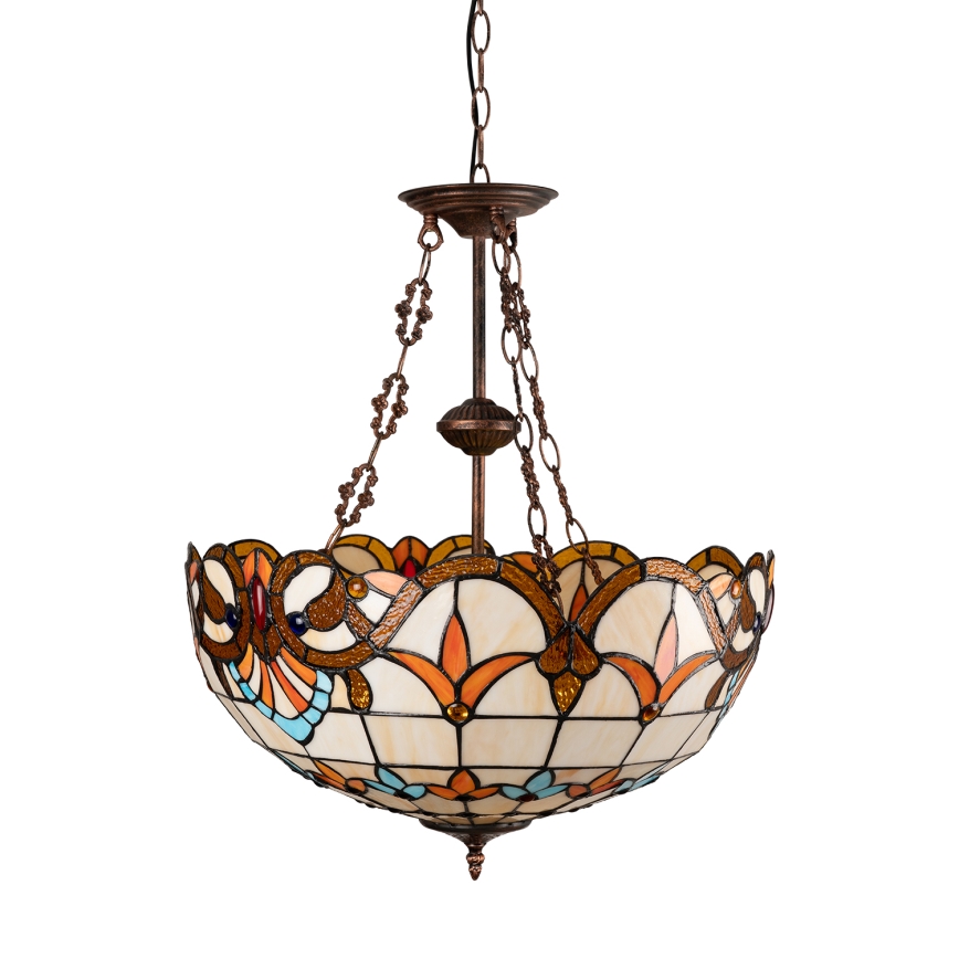 Brilagi - Tiffany vitražni luster na lancu MIRABELLA 3xE27/60W/230V Ø 50 cm