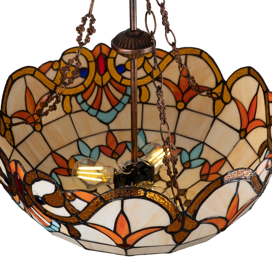 Brilagi - Tiffany vitražni luster na lancu MIRABELLA 3xE27/60W/230V Ø 50 cm