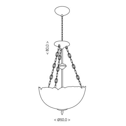 Brilagi - Tiffany vitražni luster na lancu SIENNA 3xE27/60W/230V, promjer 50 cm
