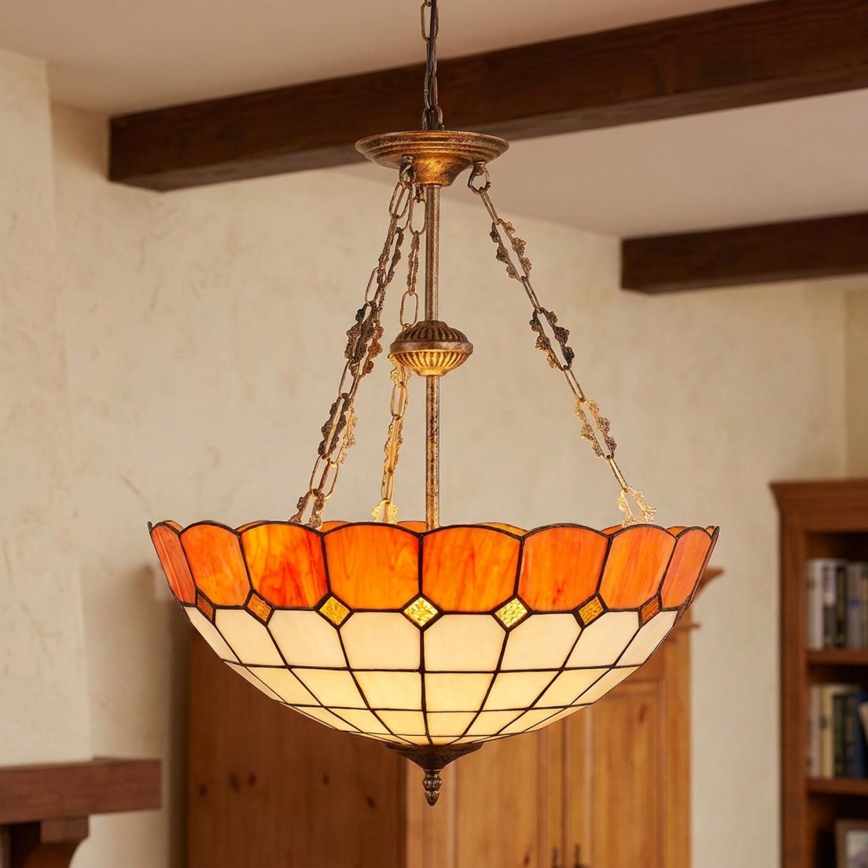 Brilagi - Tiffany vitražni luster na lancu SIENNA 3xE27/60W/230V, promjer 50 cm
