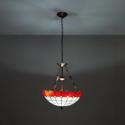 Brilagi - Tiffany vitražni luster na lancu SIENNA 3xE27/60W/230V, promjer 50 cm