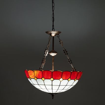 Brilagi - Tiffany vitražni luster na lancu SIENNA 3xE27/60W/230V, promjer 50 cm