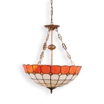 Brilagi - Tiffany vitražni luster na lancu SIENNA 3xE27/60W/230V, promjer 50 cm