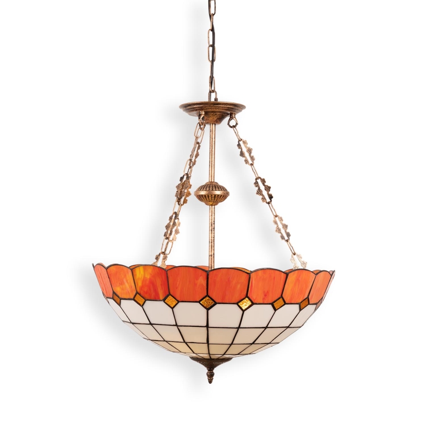 Brilagi - Tiffany vitražni luster na lancu SIENNA 3xE27/60W/230V, promjer 50 cm