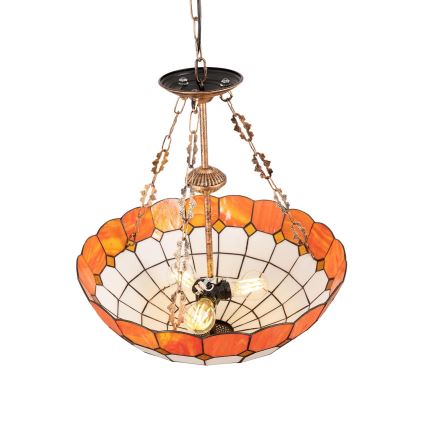 Brilagi - Tiffany vitražni luster na lancu SIENNA 3xE27/60W/230V, promjer 50 cm